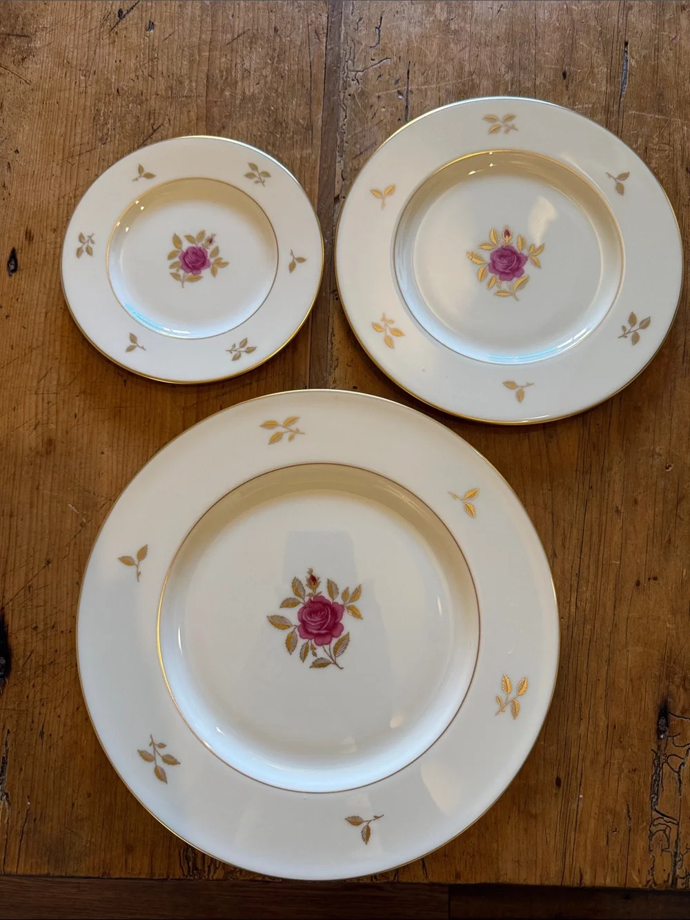 Vintage Lenox Rhodora fine china 3 piece plate setting